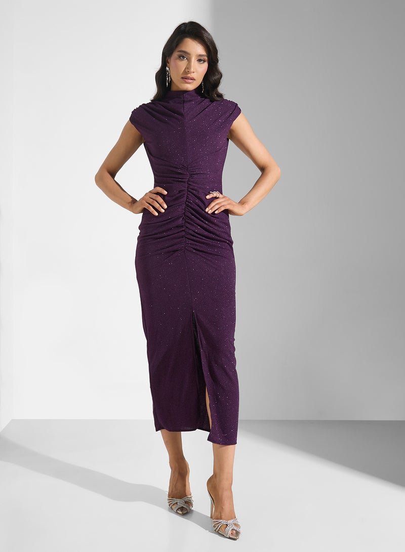 Ella Limited Edition Shimmer Bodycon  Ruching  Dress - Image 1