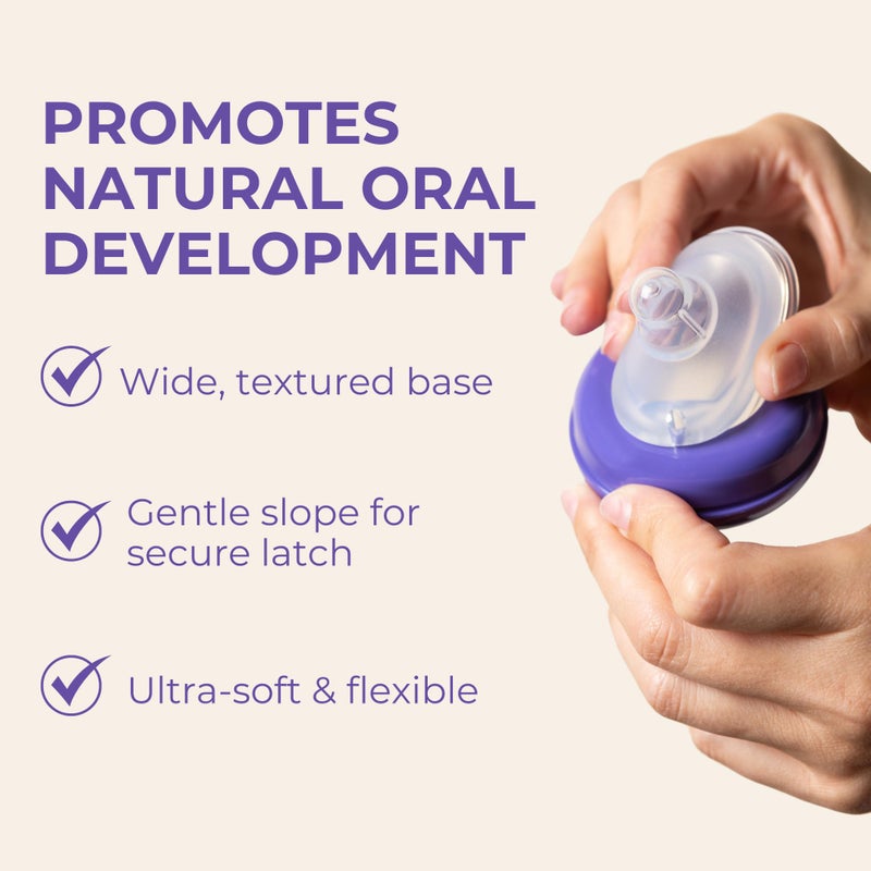 Lansinoh NaturalWave Baby Bottle Nipples â€“ 100% Soft, Durable Silicone, Made Without BPA BPS, Anti-Colic, Supports Babyâ€™s Developing Mouth and Teeth, Slow Flow, Size S, 2 Count, 1+ Month - Image 3