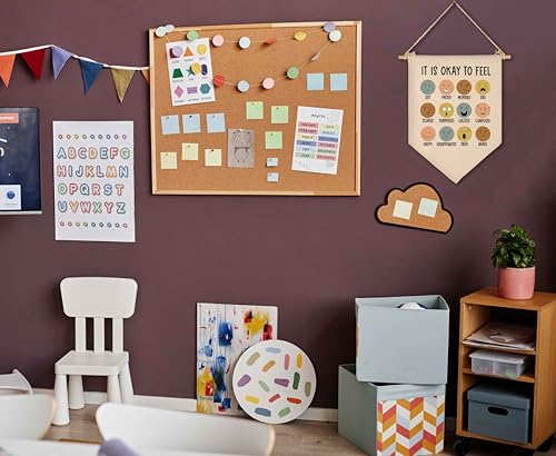 FYSIA It Is Okay to Feel-Classroom Poster Decor-Teacher Gifts-Canvas Hanging Pennant Flag Banner Wall Sign Decor for Nursery Reading Room-Positive Growth Mindset Mental Health Quotes for Baby Kids Girl Boy - Image 5