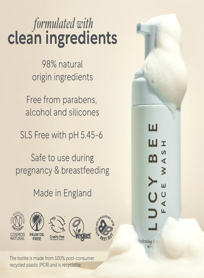 Lucy Bee Hydrating Foam Face Wash for Men & Women, Certified Natural Daily Face Wash with Ginseng, Dermatologist Approved for Sensitive Skin, Safe for Teen Skin, Quick & Easy To Use 5.07 fl oz. - Image 2
