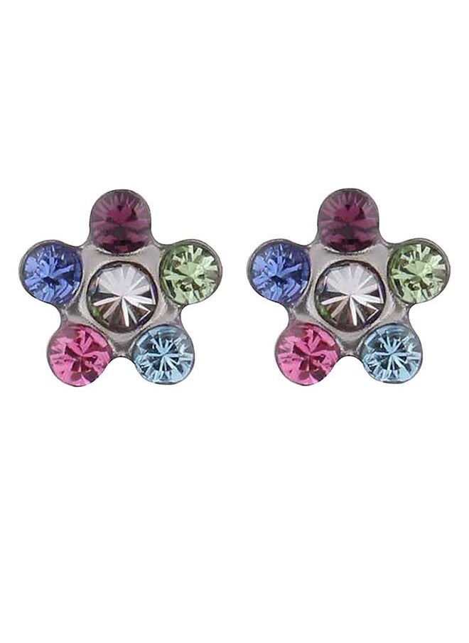 Studex - Daisy Rainbow Allergy free Stainless Steel Ear Studs For Kids - Image 1