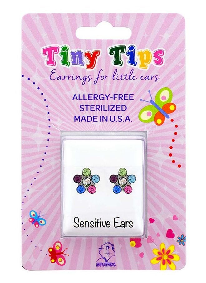 Studex - Daisy Rainbow Allergy free Stainless Steel Ear Studs For Kids - Image 1