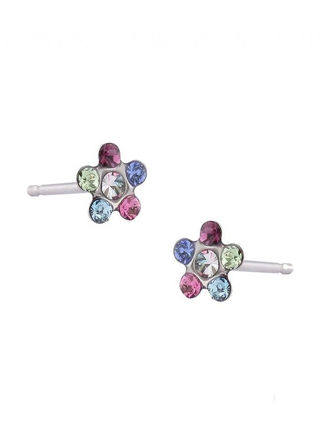 Studex - Daisy Rainbow Allergy free Stainless Steel Ear Studs For Kids - Image 1
