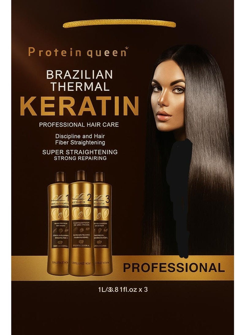 Protein queen Brazilian Thermal Keratine Set 1 L 3pcs/Set - Image 2