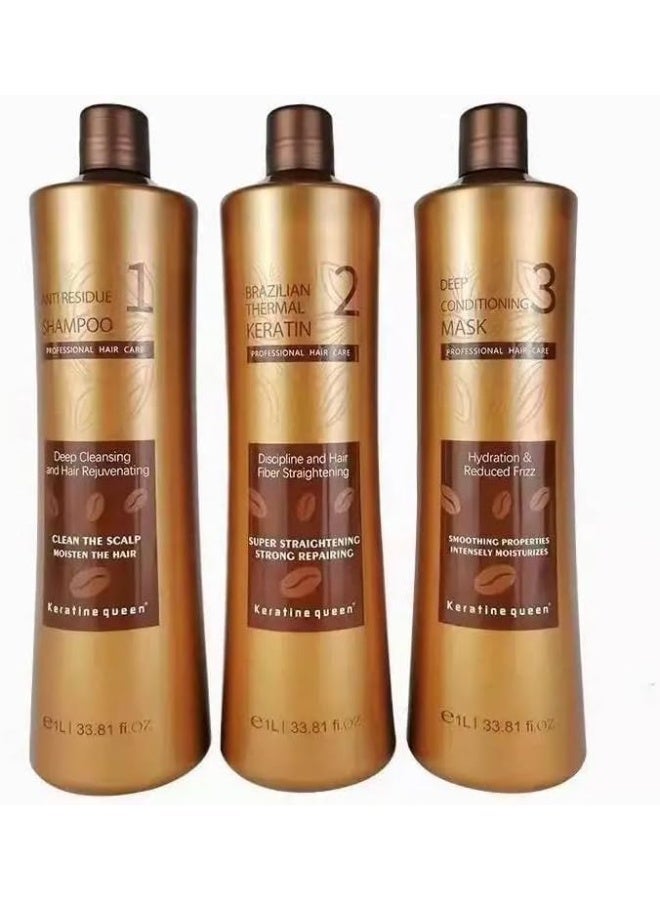 Protein queen Brazilian Thermal Keratine Set 1 L 3pcs/Set - Image 1