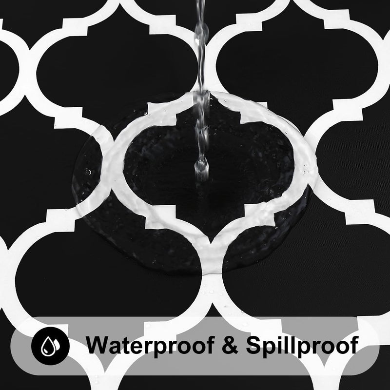 smiry Round Picnic Tablecloth, Waterproof Elastic Table Covers for 58"-68" Tables, Cleanable Flannel Vinyl Tablecloths for Camping, Indoor, - Image 4