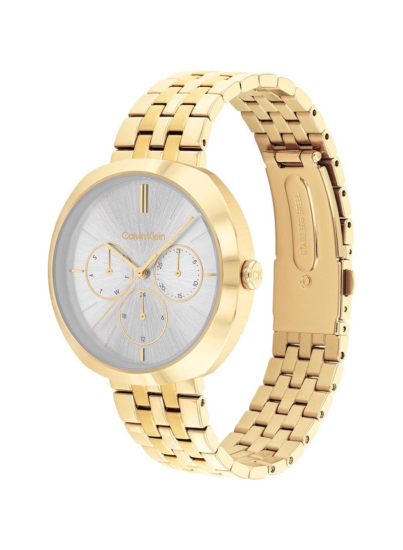 CALVIN KLEIN ساعة يد ستانلس ستيل بعقارب دائرية الشكل للنساء 25200336 - 38.5 ملم - Image 1