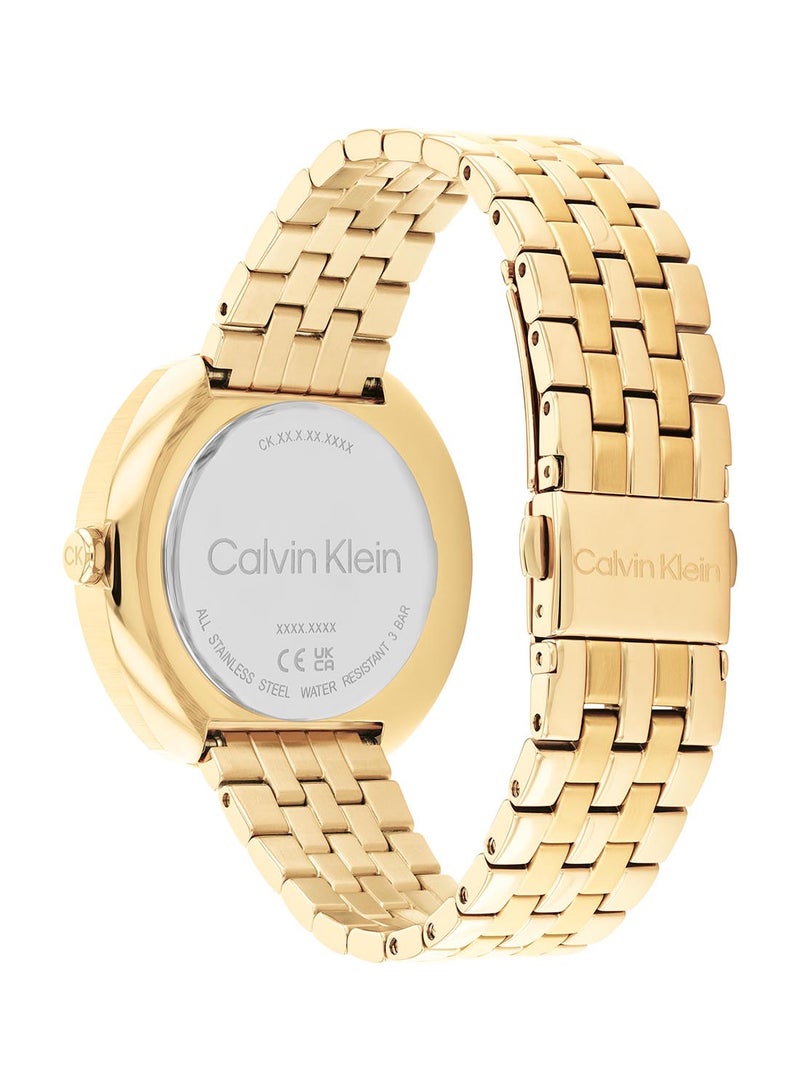 CALVIN KLEIN ساعة يد ستانلس ستيل بعقارب دائرية الشكل للنساء 25200336 - 38.5 ملم - Image 3
