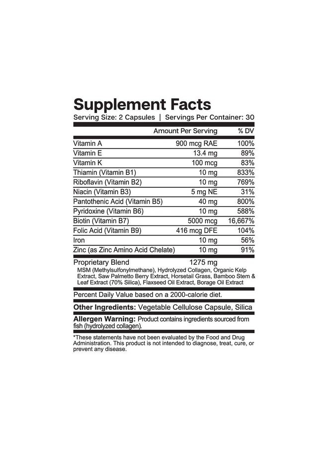 Essential Elements - Essential Elements Hair Hero - Broad-Spectrum Hair Formula - Healthy Hair, Skin, and Nails - 5000 mcg Biotin 30 Day Supply (2-Pack) - Image 1