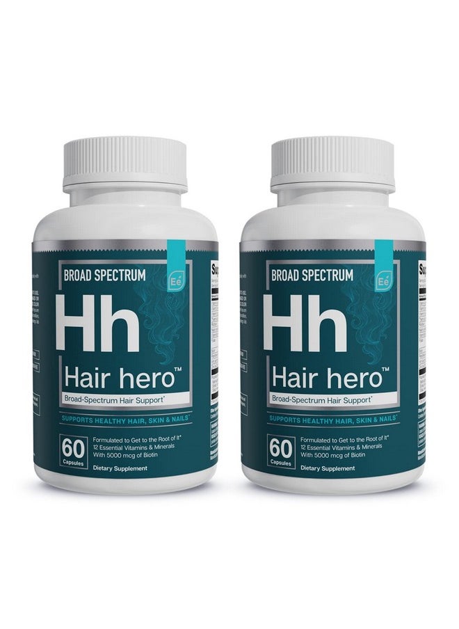Essential Elements - Essential Elements Hair Hero - Broad-Spectrum Hair Formula - Healthy Hair, Skin, and Nails - 5000 mcg Biotin 30 Day Supply (2-Pack) - Image 1