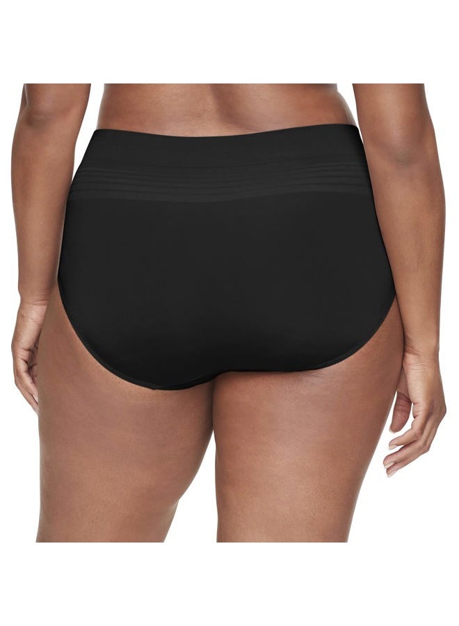 Warner's Women's No Pinching No Problems Dig-Free Comfort Waist with Lace Smooth and Seamless Brief Rs1501p, Rich Black, L - Image 2