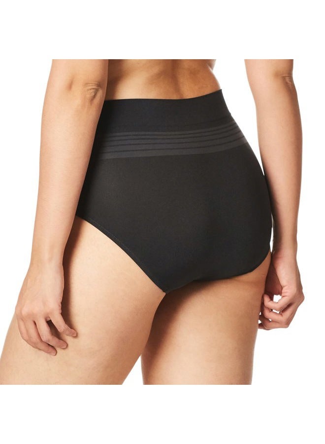 Warner's Women's No Pinching No Problems Dig-Free Comfort Waist with Lace Smooth and Seamless Brief Rs1501p, Rich Black, L - Image 3