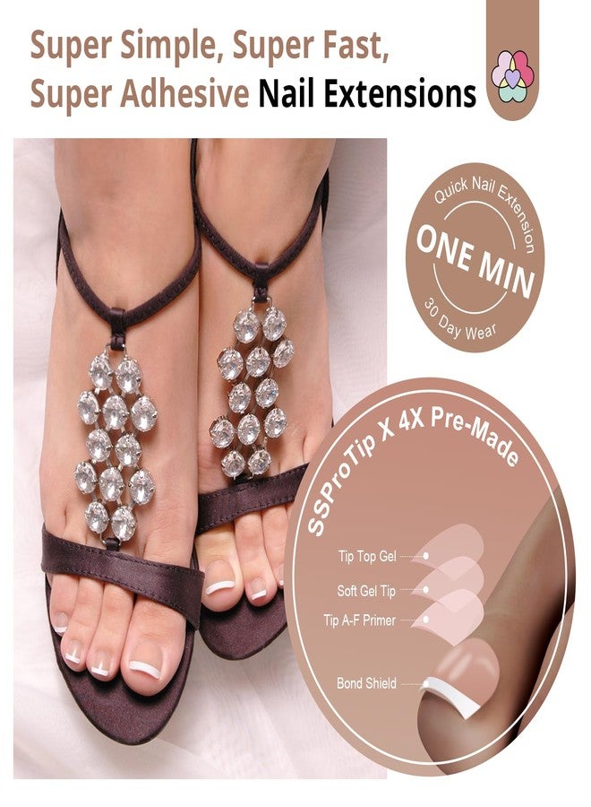 SAVILAND Gel Toe Nail Kit: 18 Sizes Nude Press-On Toenails for Women with Drill, 216 Nude Toe Nail Press Ons, U V Lamp and Nail Glue Gels, Gel Nail X Kit Tools for Manicure Gift - Image 3
