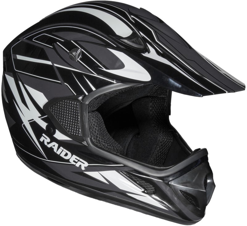 Raider 2121915 RX1 Black/Silver Large Adult MX Off-Road Helmet - Image 1