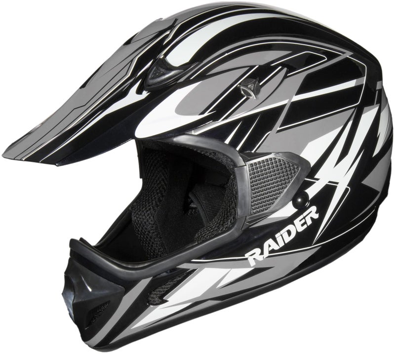 Raider 2121915 RX1 Black/Silver Large Adult MX Off-Road Helmet - Image 3