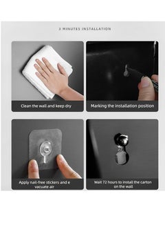 General Toilet Paper Holder, Toilet Roll Holder Wall Mount with Aroma Holder, Stainless Steel Flushable Wipe Holder for Bathroom Storage, Matte Black  - Image 5