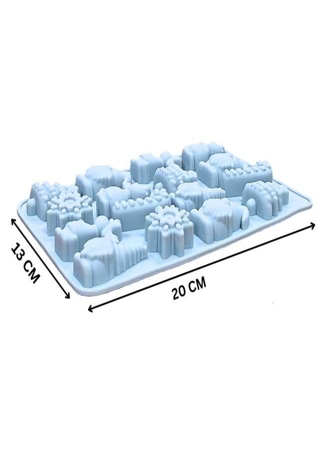 Skytail قالب شوكولاتة عيد الميلاد من سكاي تيل، 16 فتحة، لصنع الحلويات، ثلاثي الأبعاد، على شكل غزال الرنة، ندفة ثلج، عصا، شجرة عيد الميلاد، بابا نويل، قالب يمكنك صنعه بنفسك، صابون يدوي الصنع، شموع، جيلي، فوندان، حلوى، كيك، كب كيك، قالب حلويات - Image 3