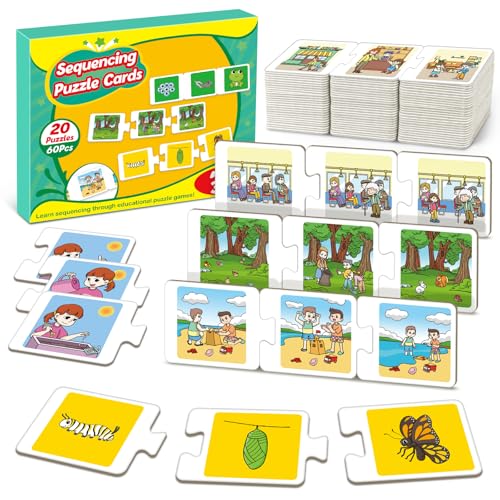 Broytain Sequencing Puzzle CardsSequence Game for KidsToddler PuzzleSpeech Therapy ToyAutism Learning MaterialsStorytellingSocial SkillSentence BuildingLearning Activities for 3 4 5 6 Year Old - Image 1
