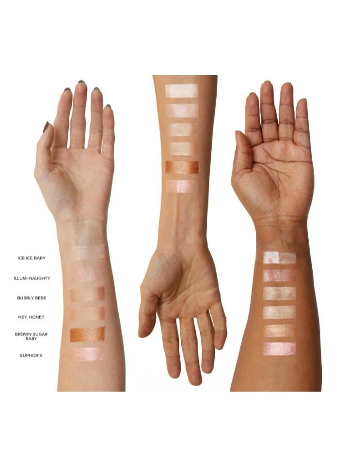 NUDESTIX (Euphorix) - NudeStix Nudies Glow Highlighter Stick w/Blending Brush, Dewy Cream Makeup for Cheeks, Eyes, Lips, Soft Metallic Glowy Face Colour and Contour, 8ml (8g) (Euphorix) - Image 3