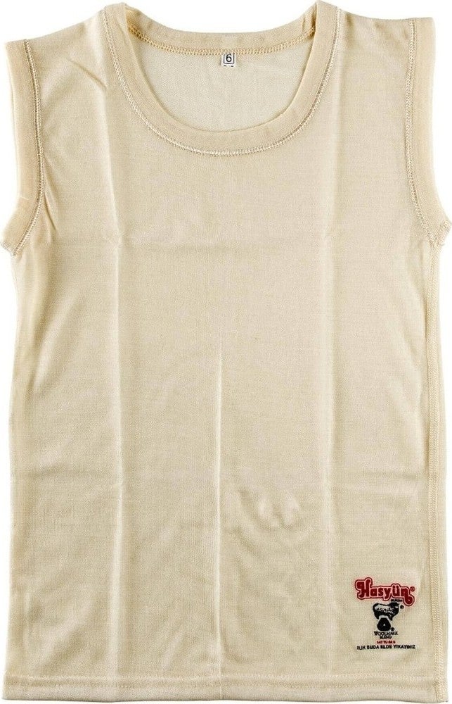 Hasyün Unisex 2-pack Children's Wool Undershirt Natural Thermal Bronchitis Undershirt  - Image 2