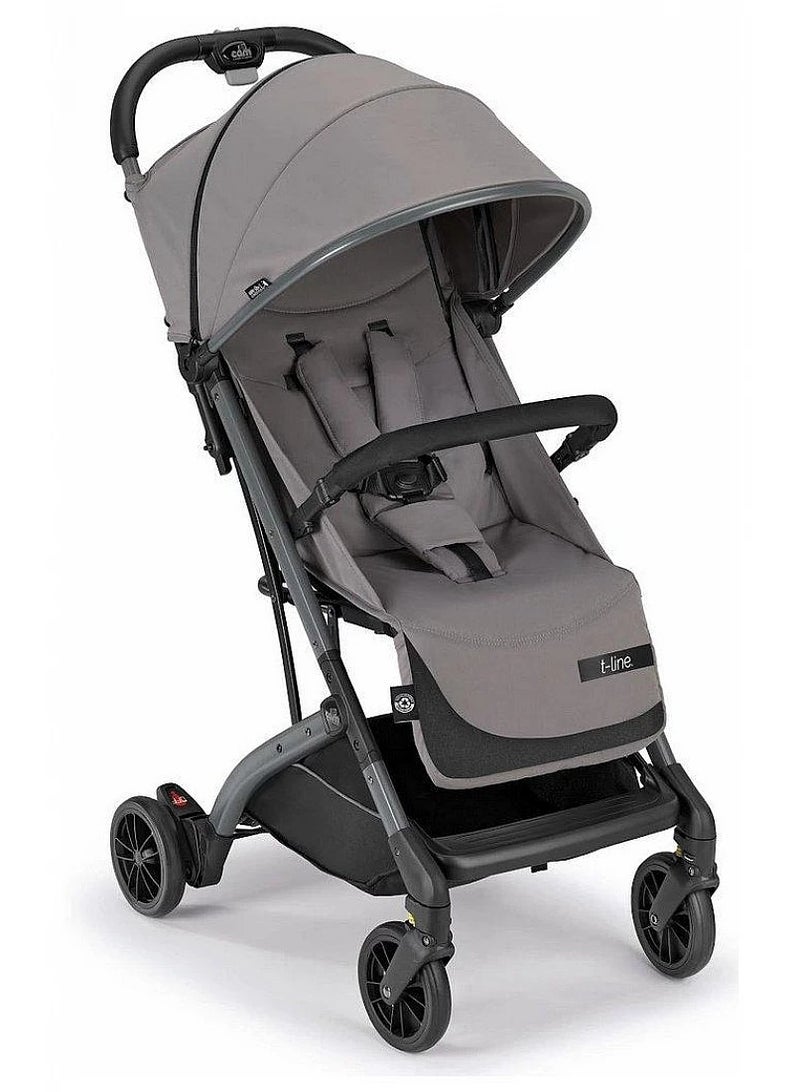 cam Super Compact Folding 202 Umbrella Stroller, Lightweight And Compact Compass Anthracite Color With Aluminium Frame, 5-Point Safety Harness - Image 1