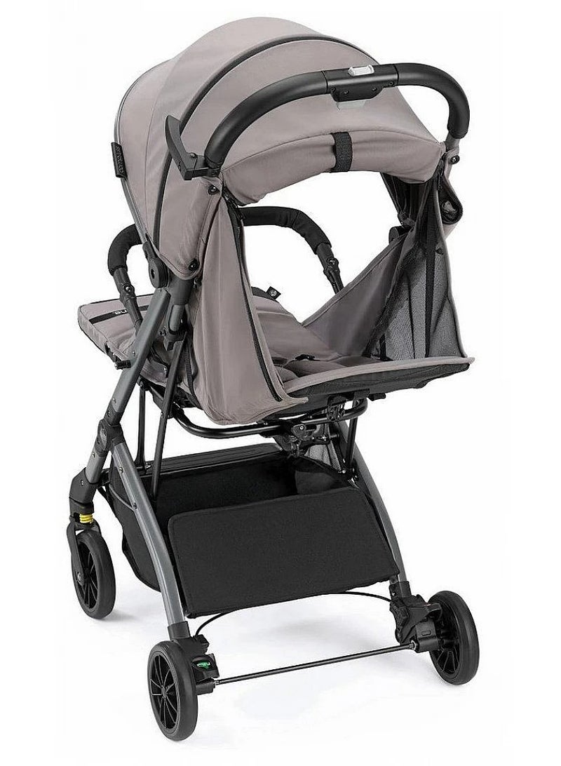 cam Super Compact Folding 202 Umbrella Stroller, Lightweight And Compact Compass Anthracite Color With Aluminium Frame, 5-Point Safety Harness - Image 5