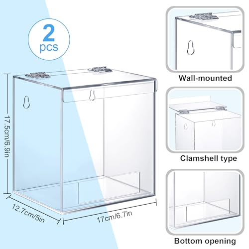 Kathfly 2 Pcs Acrylic Dispenser for Hairnet, Emesis Bags, Wall Mount Clear Acrylic Holder for Beard Nets, Safety Glasses (6.9 x 6.7 x 5 Inches) - Image 2