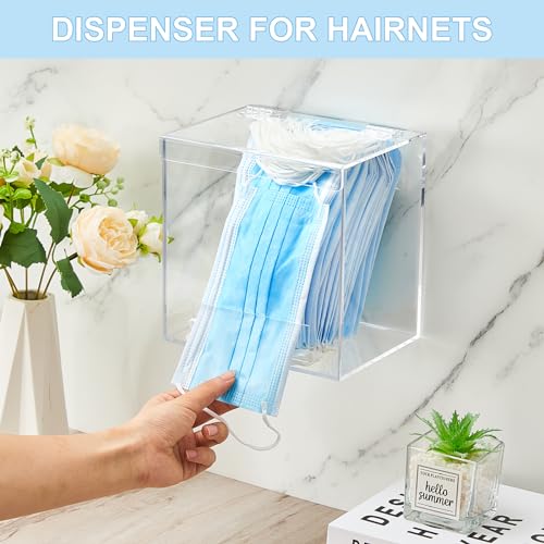 Kathfly 2 Pcs Acrylic Dispenser for Hairnet, Emesis Bags, Wall Mount Clear Acrylic Holder for Beard Nets, Safety Glasses (6.9 x 6.7 x 5 Inches) - Image 3
