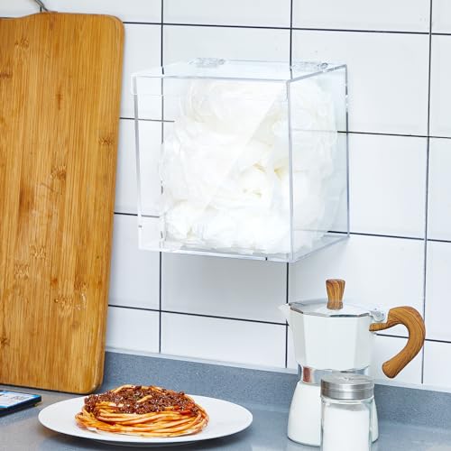 Kathfly 2 Pcs Acrylic Dispenser for Hairnet, Emesis Bags, Wall Mount Clear Acrylic Holder for Beard Nets, Safety Glasses (6.9 x 6.7 x 5 Inches) - Image 4