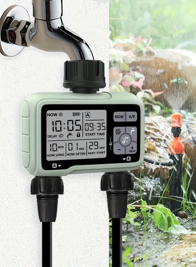 تايمي مؤقت ذكي للري بنظام مزدوج للتحكم التلقائي بالري في الحديقة أو الفناء الخارجي - Image 1