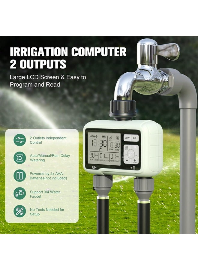 تايمي مؤقت ذكي للري بنظام مزدوج للتحكم التلقائي بالري في الحديقة أو الفناء الخارجي - Image 4