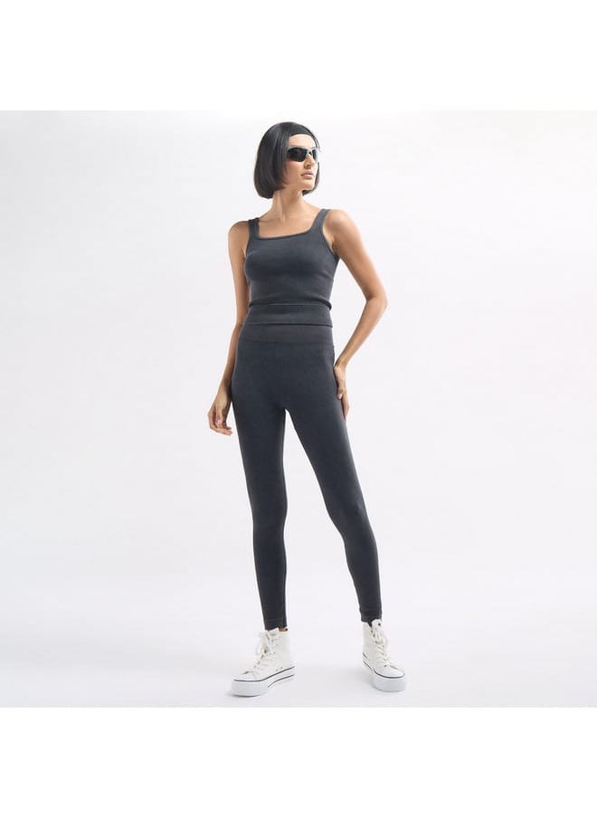 FAV Ribbed Cropped Tank Top with Square Neck  - Image 2