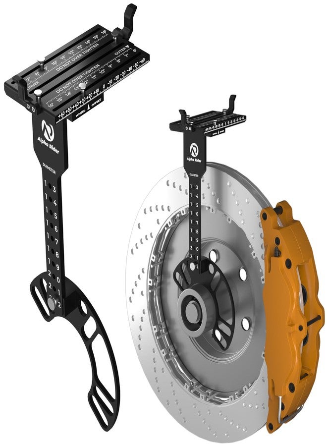 Alpha Rider Upgraded Universal Wheel Fitment Tool for 4 and 5 Lug Wheel Bolt Pattern - Wheel Offset Measuring Gauge Hub Tool Supports 13 to 22 Inch Wheel Diameters (Aluminum Alloy) - Image 1