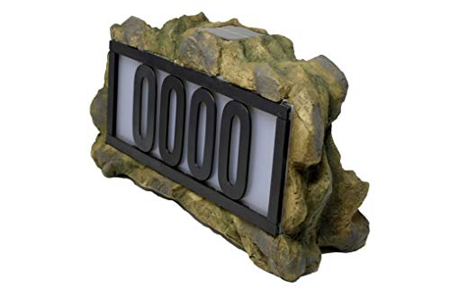 Nature's Mark Solar Power Lighted House Numbers Address Sign - LED Illuminated Outdoor Resin Light Up House Number Sign Decor for Home Yard Street (Rock) - Image 2