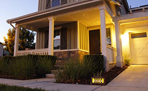 Nature's Mark Solar Power Lighted House Numbers Address Sign - LED Illuminated Outdoor Resin Light Up House Number Sign Decor for Home Yard Street (Rock) - Image 4