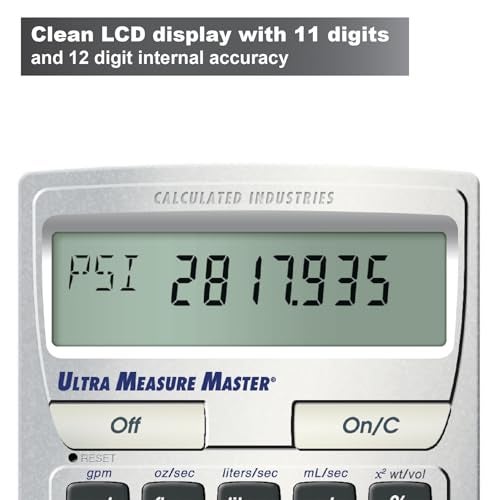 Calculated Industries 8025 Ultra Measure Master Professional Grade U.S. Standard to Metric Conversion Calculator Tool for Engineers, Architects, Builders, Scientists and Students | 60+ Units Built-in, Silver - Image 5