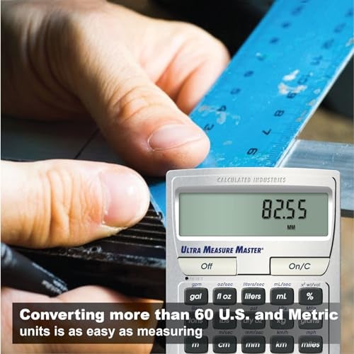 Calculated Industries 8025 Ultra Measure Master Professional Grade U.S. Standard to Metric Conversion Calculator Tool for Engineers, Architects, Builders, Scientists and Students | 60+ Units Built-in, Silver - Image 4