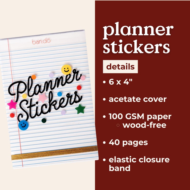 ban.do Sticker Book of Planner Stickers, 40 Sticker Sheets with Colorful/Fun/Positive Stickers for Journals and Planners, Issue One - Image 3