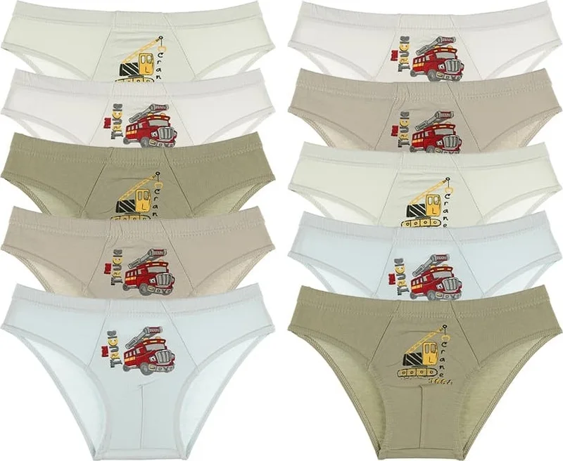 دونيلا 10 Pcs Color Printed Boy's Briefs - 7671VA