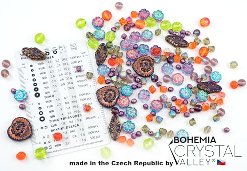 Bohemia Crystal Valley 2.1oz (60 g) Mix of Unique Czech Bohemia Glass Pressed Beads, Crazy Purple Green Copper, Table Cut, Matte and Glossy, Faceted Fire Polish, Hand Made Set Kit BCV - Image 2