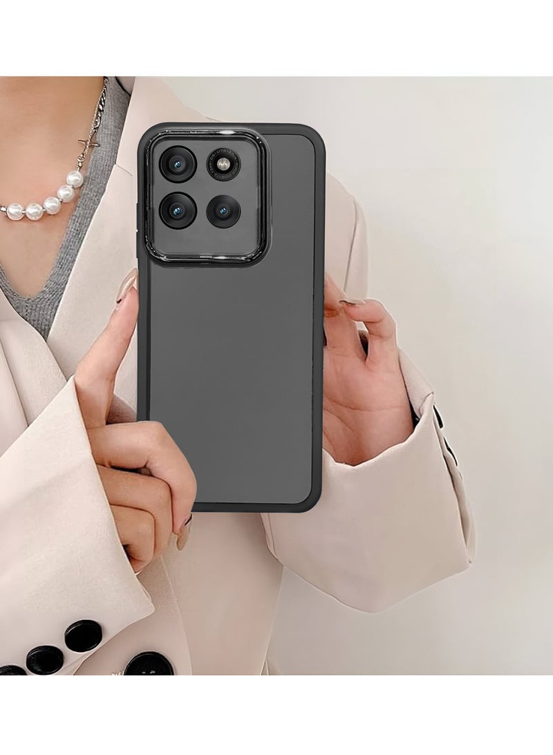 دبليو تيك غطاء خلفي أنيق شفاف بحماية كاميرا من السيليكون TPU لهاتف موتورولا إيدج 60 برو 5G 2025 - أسود - Image 4