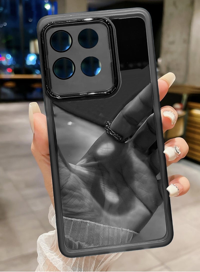 دبليو تيك غطاء خلفي أنيق شفاف بحماية كاميرا من السيليكون TPU لهاتف موتورولا إيدج 60 برو 5G 2025 - أسود - Image 2