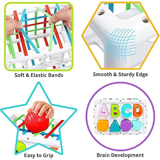 BABY SHAPE SORTER TOYS FOR 6 MONTHS PLUS, 1ST BIRTHDAY GIFTS FOR BABY BOYS GIRLS, BABY SENSORY TOYS FOR 12 MONTHS, MONTESSORI TODDLER TOYS FOR BABY AGE 1-2, BABY TOYS FOR 18 MONTHS - Image 3