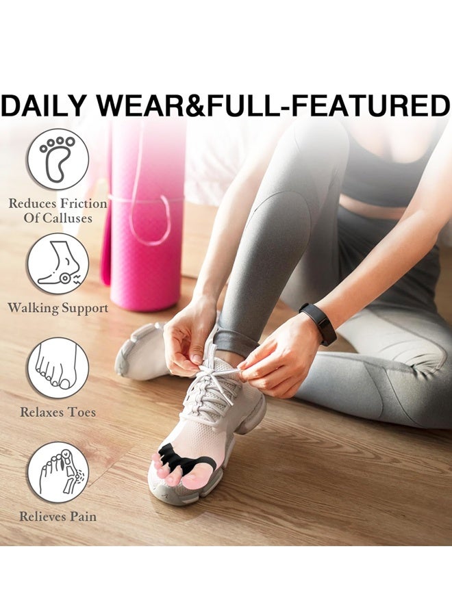 ٤ قطع من فواصل أصابع القدم للنساء والرجال، فواصل أصابع القدم للعناية بالقدمين، مصحح إبهام القدم الأروح، مقوم إصبع القدم المطرقية، التهاب اللفافة الأخمصية - Image 5