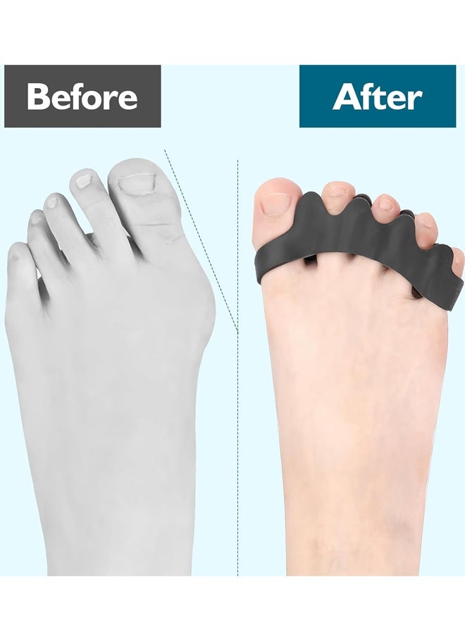 ٤ قطع من فواصل أصابع القدم للنساء والرجال، فواصل أصابع القدم للعناية بالقدمين، مصحح إبهام القدم الأروح، مقوم إصبع القدم المطرقية، التهاب اللفافة الأخمصية - Image 4