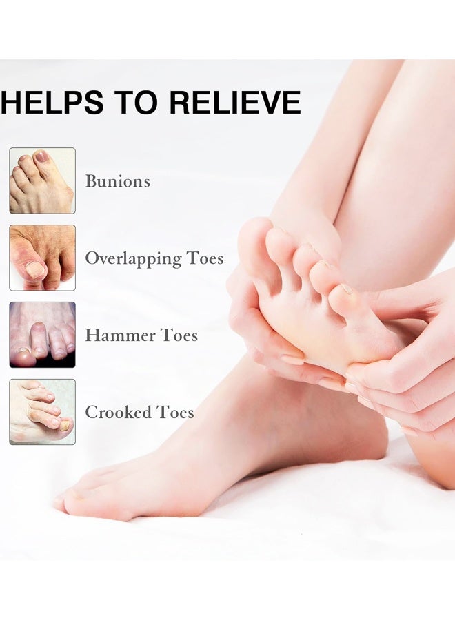 ٤ قطع من فواصل أصابع القدم للنساء والرجال، فواصل أصابع القدم للعناية بالقدمين، مصحح إبهام القدم الأروح، مقوم إصبع القدم المطرقية، التهاب اللفافة الأخمصية - Image 3