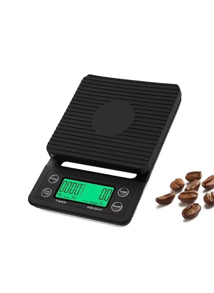 Generic - High Precision Digital Coffee Scale with Built-In Timer for Perfect Espresso and Pour Over Brewing - Measures from 0.1g to 5kg - Image 1