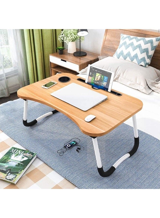 Generic Foldable Laptop Bed Table with Adjustable Legs – Anti-Slip Feet, Cup Holder, and Stand for Tablet & Notebook – Portable Laptop Desk for Home or Office  - Image 3