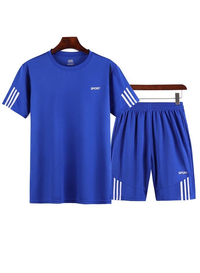 Casual T-Shirt And Shorts Set Blue  - Image 1