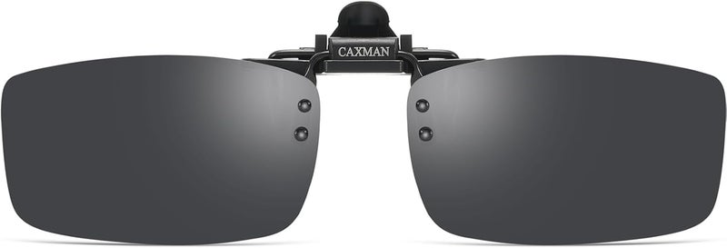 CAXMAN Polarized Clip-on Flip Up Metal Clip Rimless Sunglasses for Prescription Glasses - Image 1